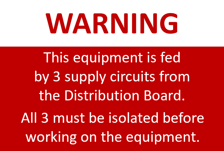 Warning Equipment Fed by 3 Supply Circuits 60x40