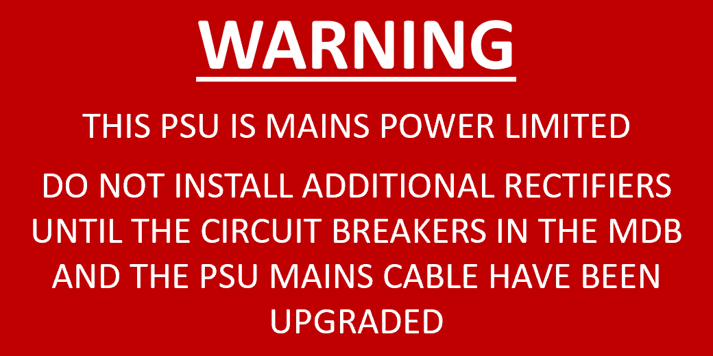 Label Traffolyte PSU RM power limited 80x40 Red