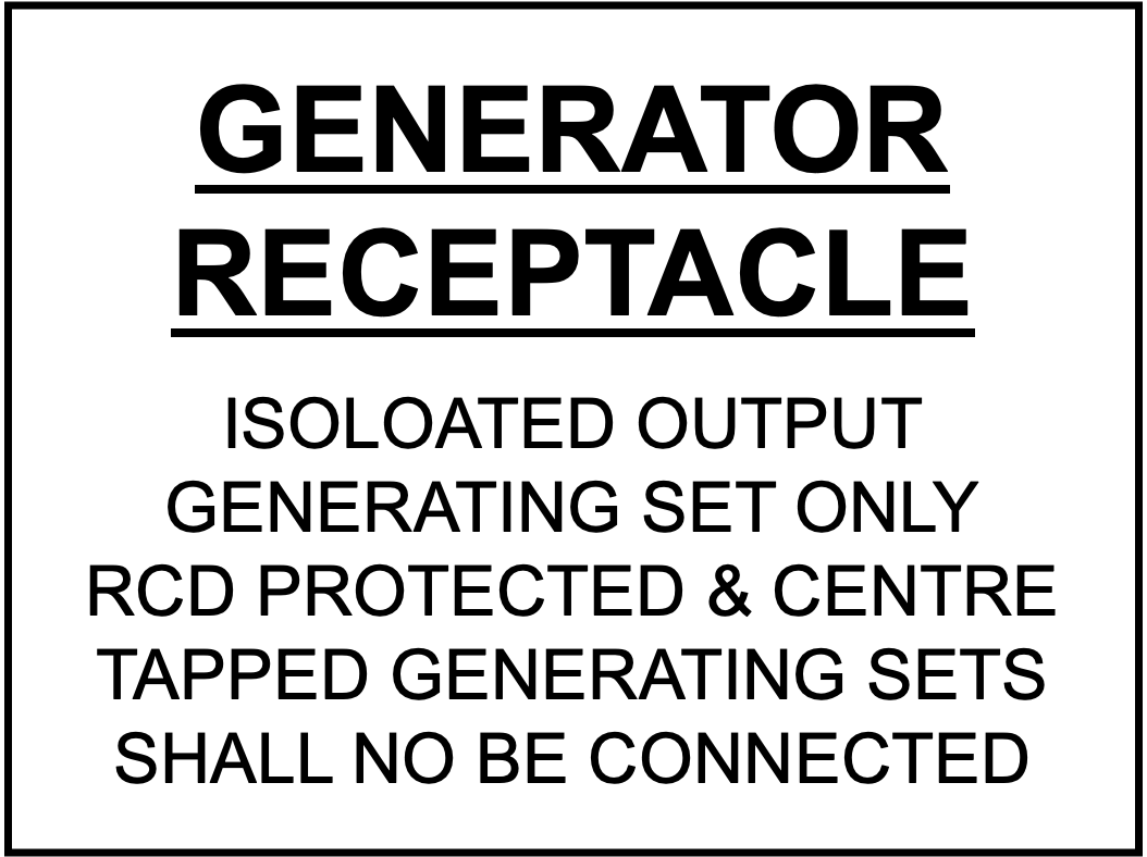 Generator Receptacle 80x60 White Traffolyte