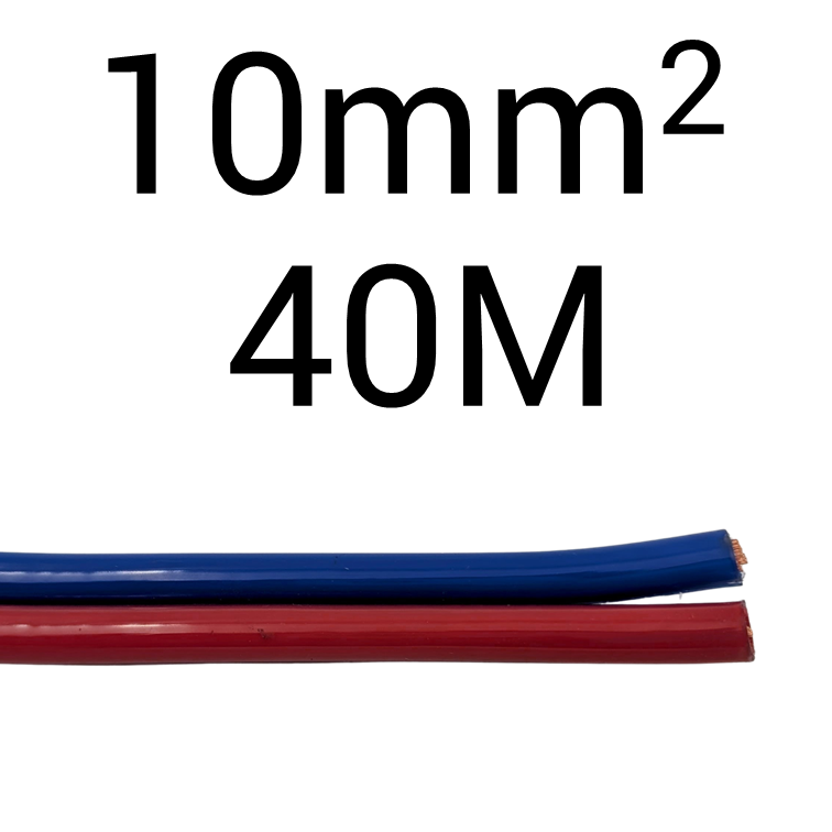 DC 10mm2 Red Blue Clear PVC Sheath 40M