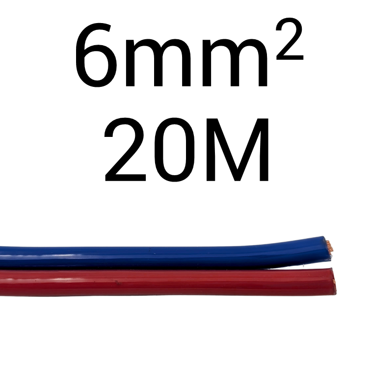 DC 6mm2 Red Blue Clear PVC Sheath 20M