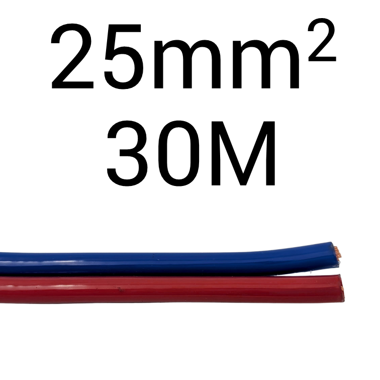 DC 25mm2 Red Blue Clear PVC Sheath 30M