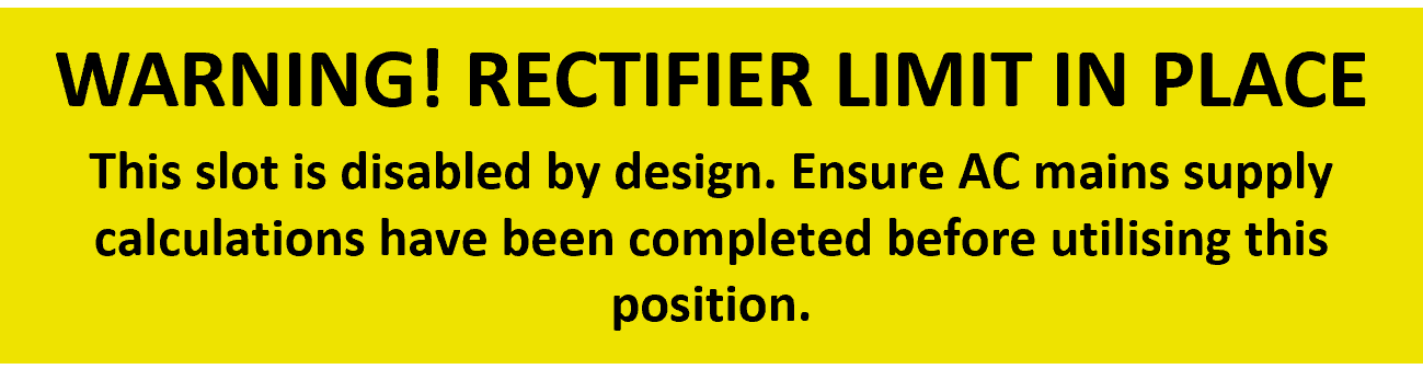 Warning Rectifier Limit in Place Yellow 100x25