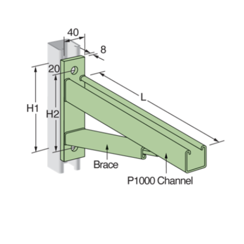 Cantilever Bracket Flat End HDG 780L