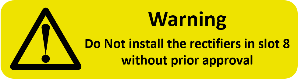 Warning Rectifiers Slot 8 75x20 Label