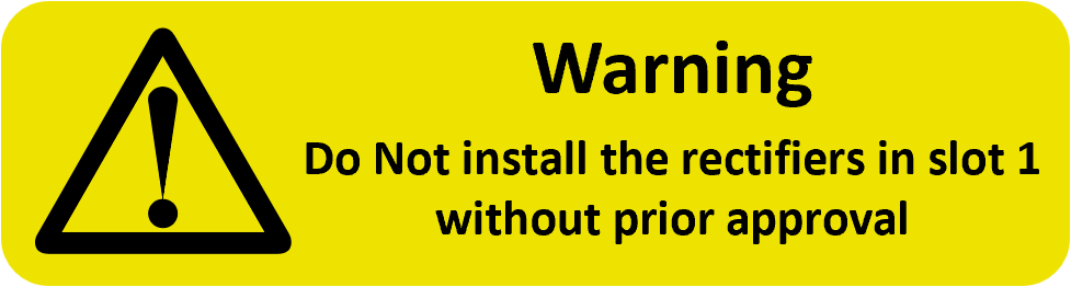 Warning Rectifiers Slot 1 75x20 Label