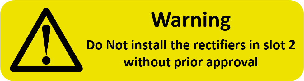 Warning Rectifiers Slot 2 75x20 Label