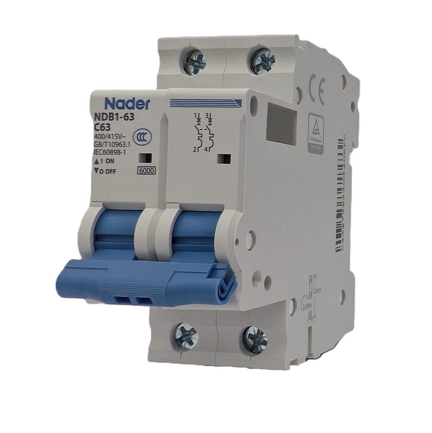 Nader Circuit Breaker NDB1-63 2 Pole 63A