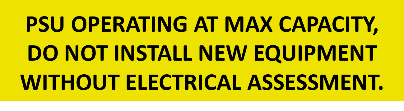PSU Operating at Max Capacity Yellow 100x25