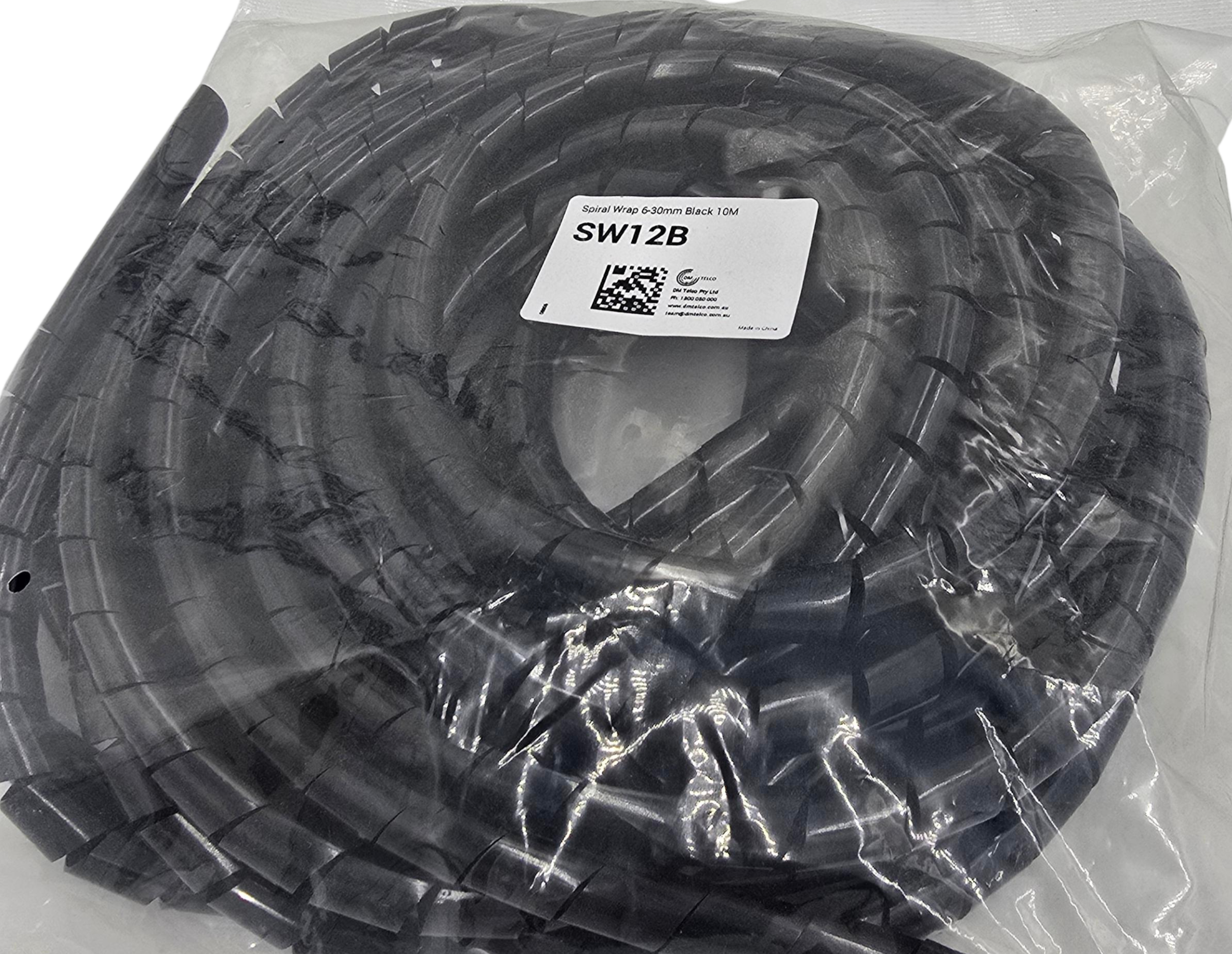 Spiral Wrap 6-30mm Black 10M