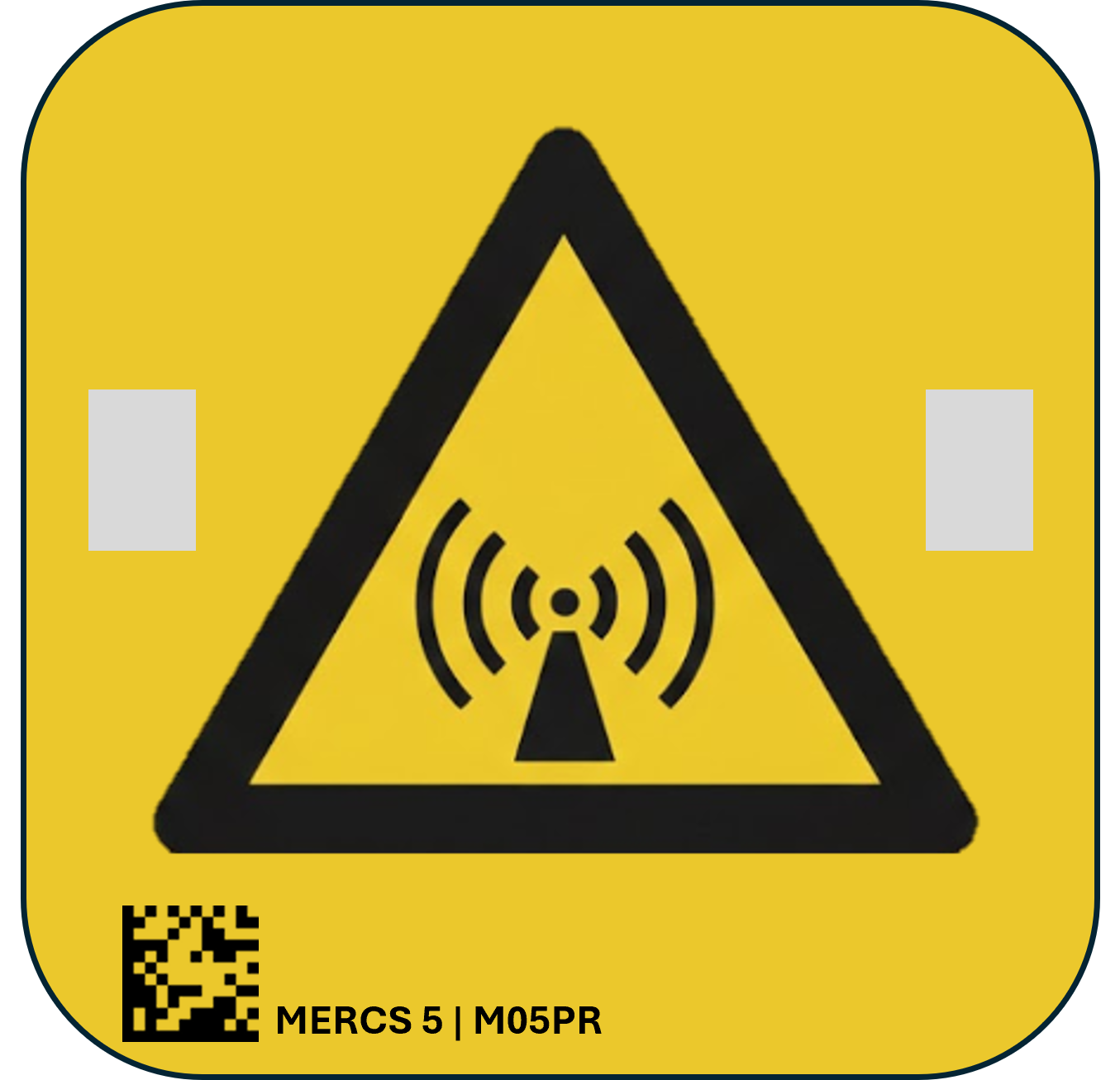 MERCS 5 RF Radiation Symbol 100x100 Poly