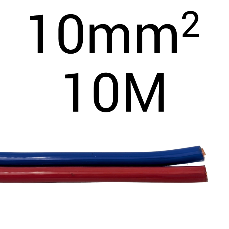 DC 10mm2 Red Blue Clear PVC Sheath 10M