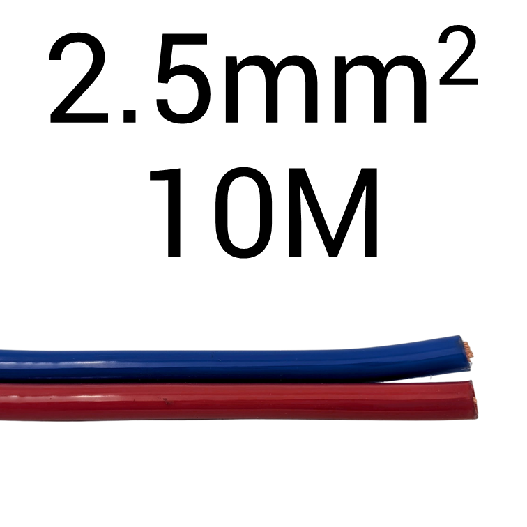DC 2.5mm2 Red Blue Clear PVC Sheath 10M
