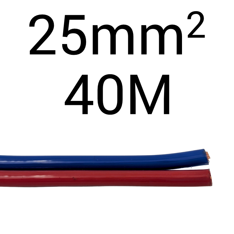 DC 25mm2 Red Blue Clear PVC Sheath 40M
