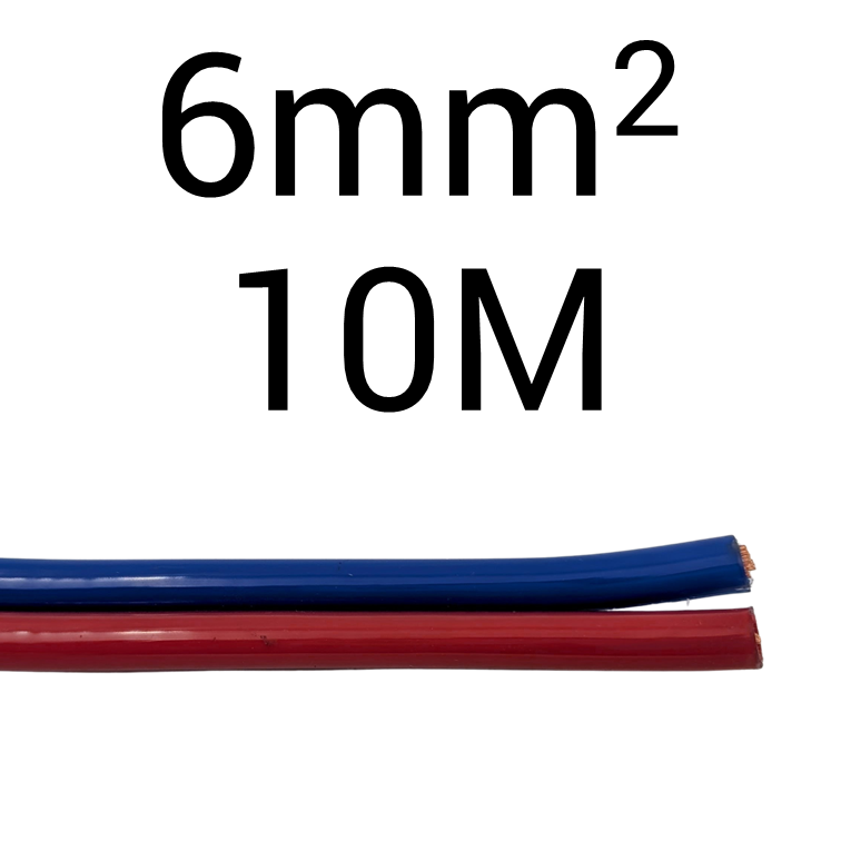 DC 6mm2 Red Blue Clear PVC Sheath 10M