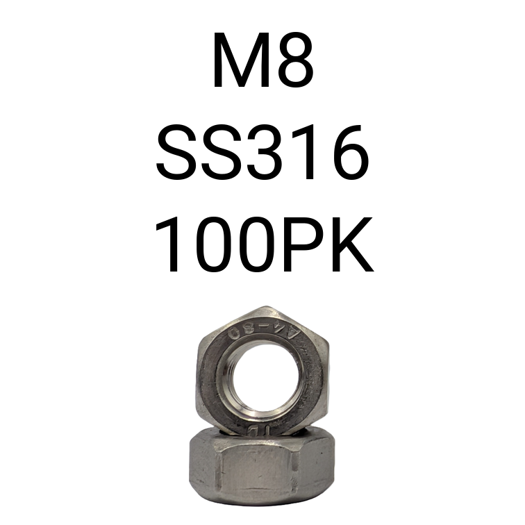 Hex Nut SS316 M8 100PK