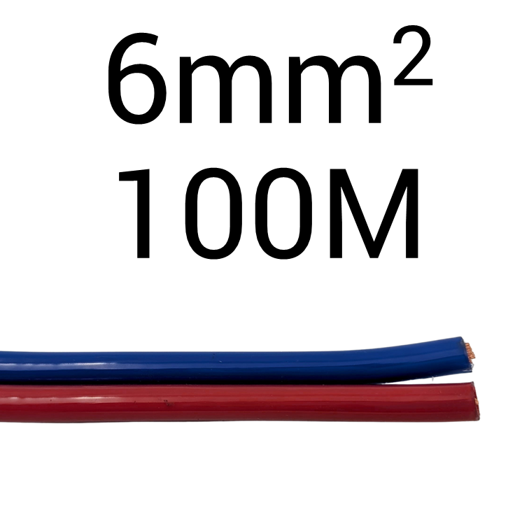 DC 6mm2 Red Blue Clear PVC Sheath 100M