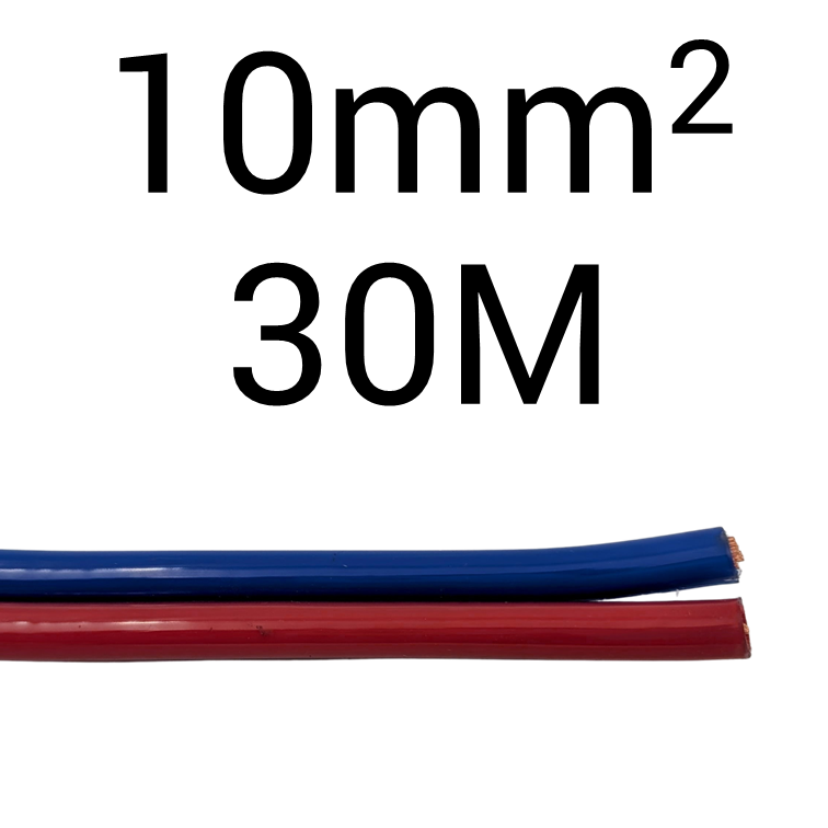 DC 10mm2 Red Blue Clear PVC Sheath 30M