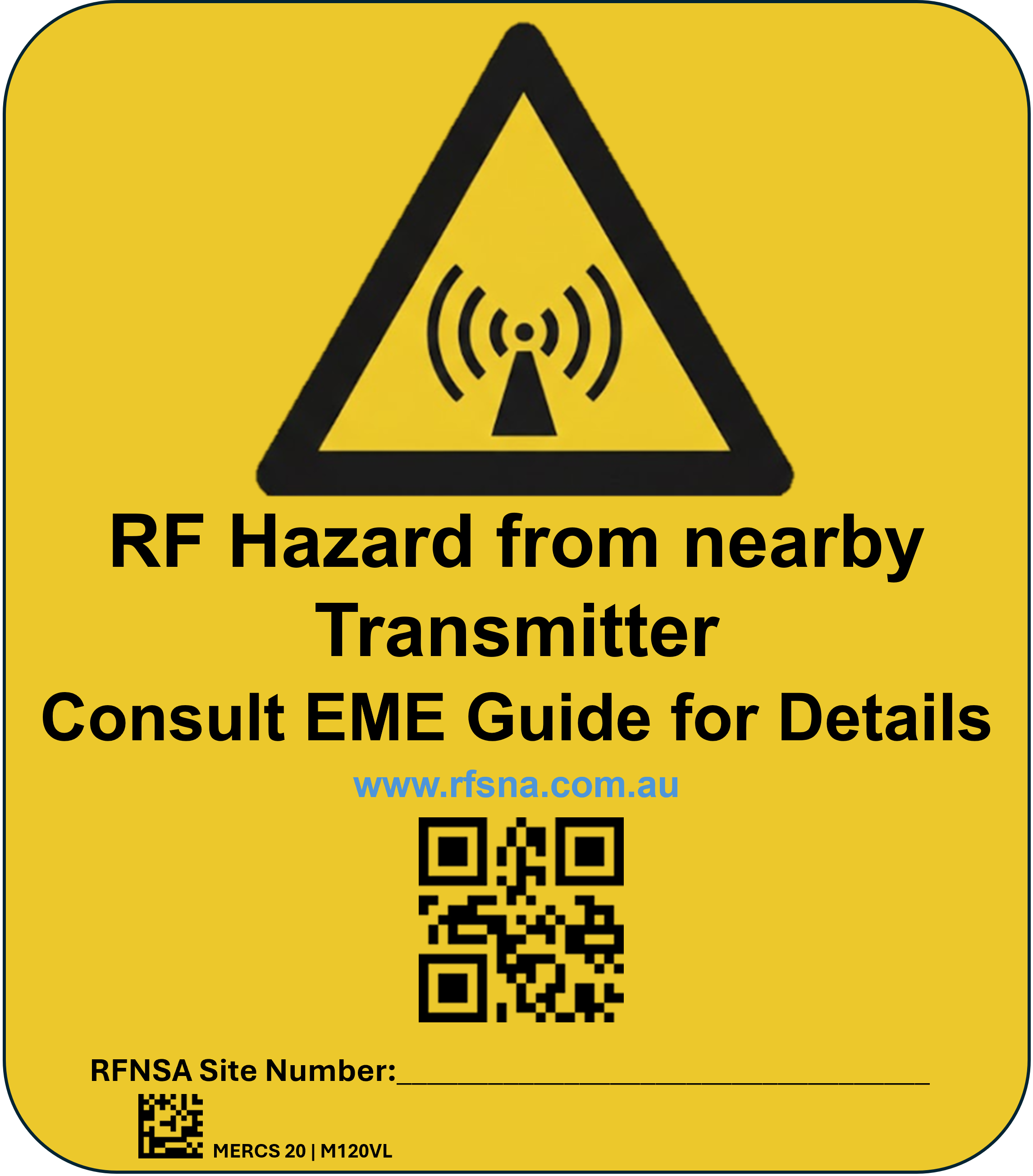 MERCS 20 RF Hazard Trans QR Code 175x200 Vinyl