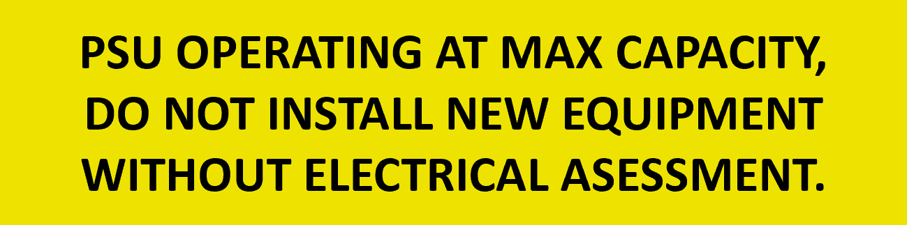 PSU Operating at Max Capacity Yellow 100x25