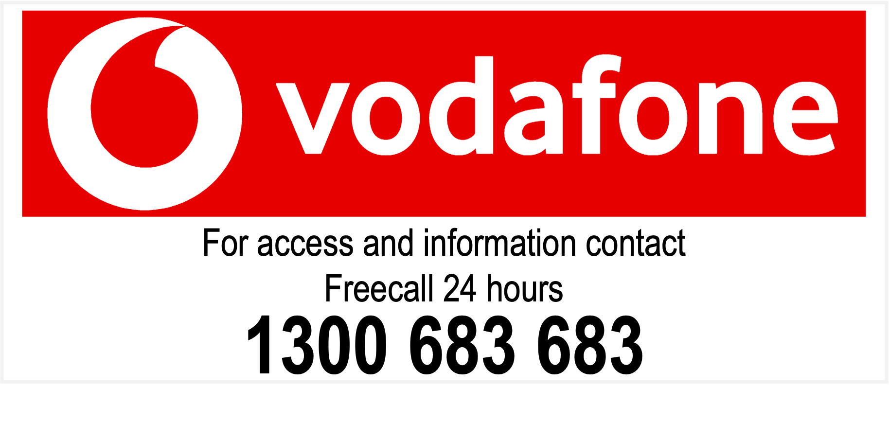 Vodafone Contact 1300 683 683 140x60 Label